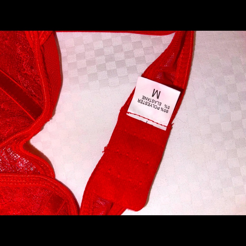 Red 3 piece lingerie